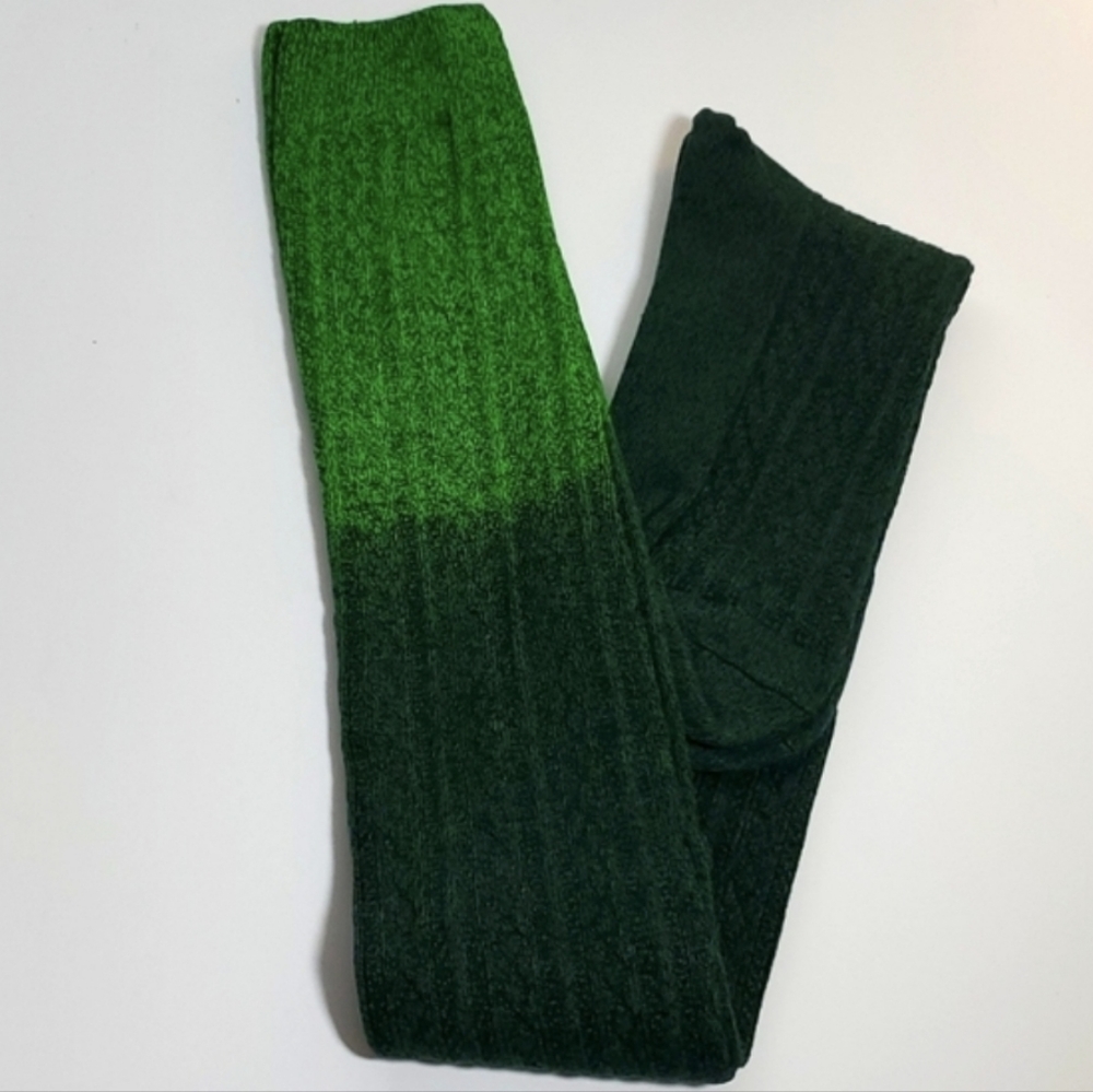 SOCKS THIGH HIGH PURPLE KNITTED OMBRE - Picture 3 of 3